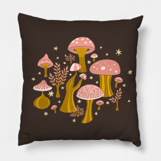 magic mushrooms in the forest Pillow