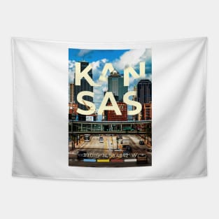 Kansas Travel poster Tapestry