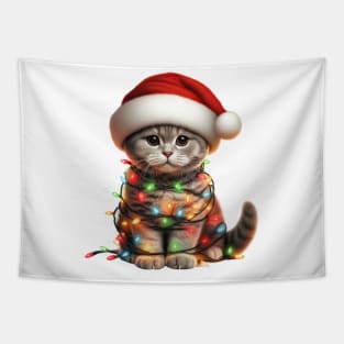 Christmas Scottish Fold Cat Tapestry