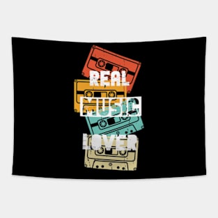 Real Music Lover Vintage Retro Cassette Mixtape Nostalgic 80s 90s Tapestry