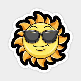 Sun Wearing Sunglasses Summer Beach Magnet