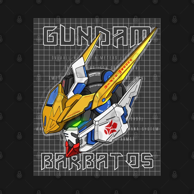 Gundam Barbatos Original Colors Blueprint Grey by Gunpla