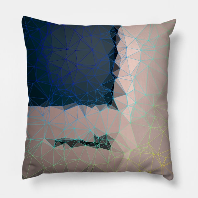 Low Poly Macintosh Plus with Gradient Color Edges Pillow by TRIME