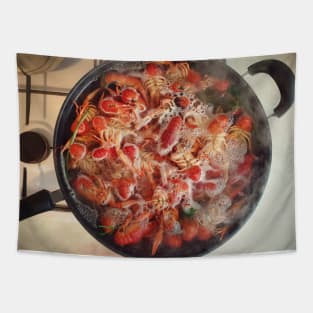 Cooking crayfish at home Tapestry