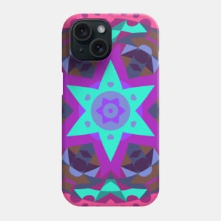 Retro Mandala Flower Blue Purple and Pink Phone Case