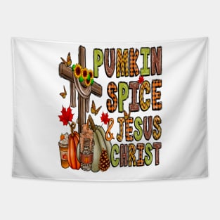 pumpkin spice and jesus christ Tapestry