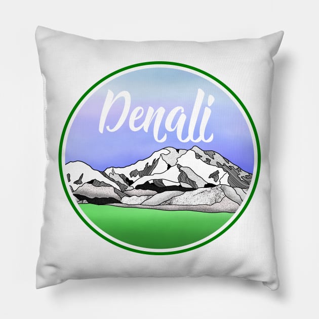 Denali Mountain Pillow by mailboxdisco