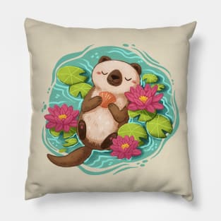 Peaceful otter Pillow