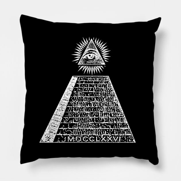 All-Seeing Illuminati Eye Symbol - White Pillow by DankFutura