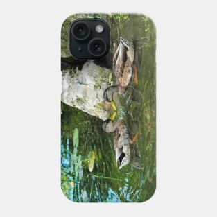 Two Mallard Ducks Looking At Eachother Phone Case