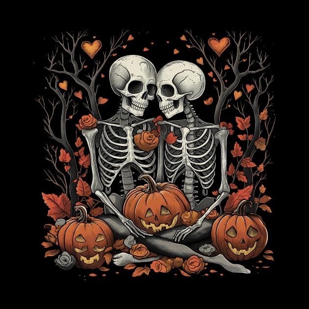 Valentine's Day Vintage Halloween Skeletons Witch Retro Cute Super Cool Best Gift by MortuaryChill