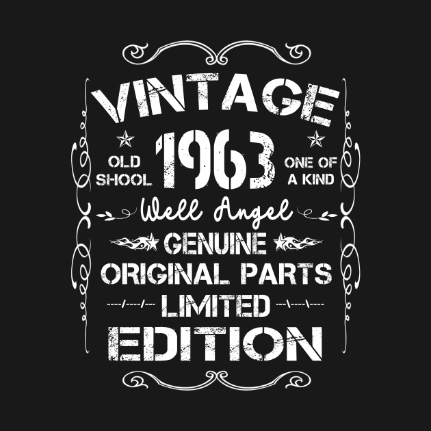 Mens Womens Retro Vintage Classic Made In 1963 tee for 58th birthday party. by peskybeater