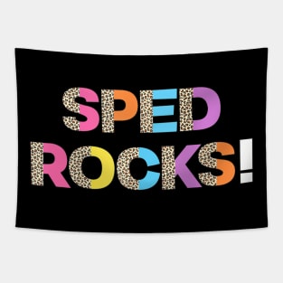 Sped Rocks Ed Special Education Teacher Leopard Tapestry