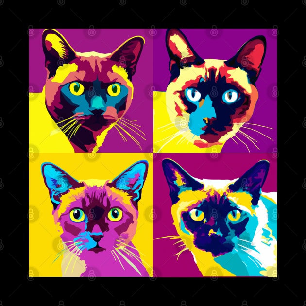 Burmese Cat Pop Art - Cat Lover Gift by PawPopArt