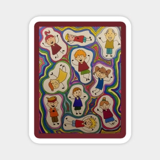 Happy little people Magnet