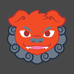 Red Komainu Lion Dog T-Shirt