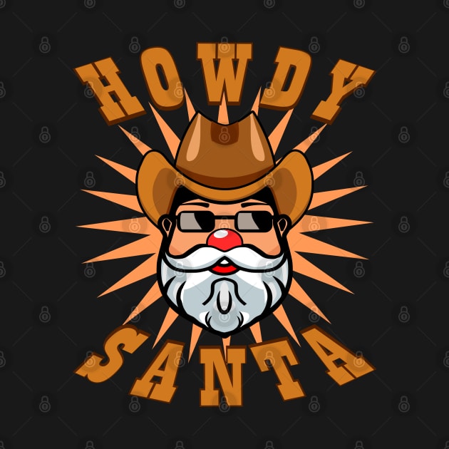 Xmas Santa Claus Cartoon Cowboy Hat Christmas by JaussZ