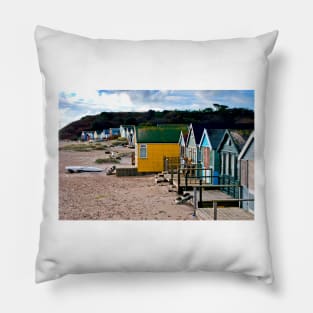 Beach Huts Hengistbury Head Dorset England UK Pillow