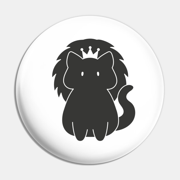 Leo Cat Zodiac Sign (Black and White) Pin by artdorable