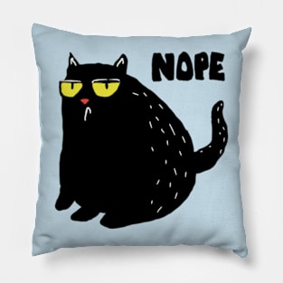 nope cat lazy Pillow