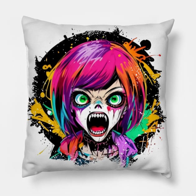 Zombie Teenage Girl Halloween Pillow by Distinct Designs NZ