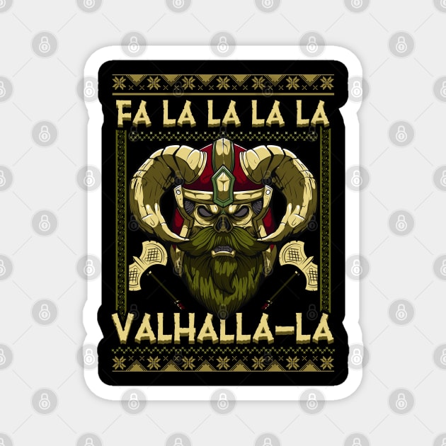 Christmas Santa Viking Fa La La La La Valhalla La Magnet by E