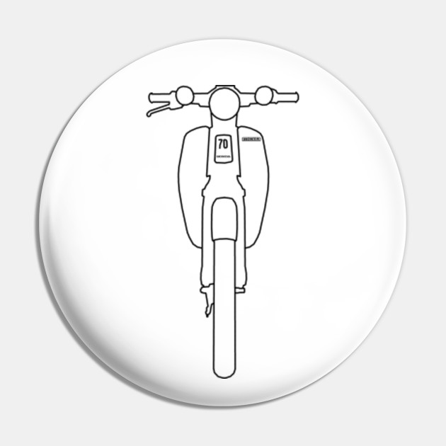 Honda C70 Super Cub motorcycle outline (black) - Honda - Pin 