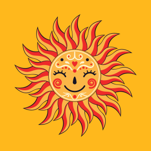 Smiling sun with closed eyes T-Shirt