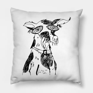 Ugly Hypnotized Dog (white) Pillow