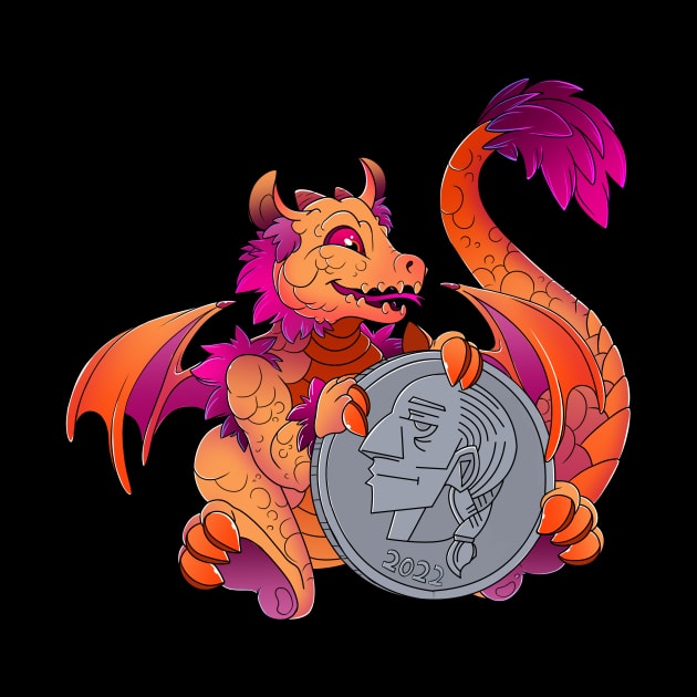 Lesbian Pride Pocket Dragon by TheMightyQ