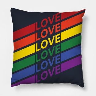 Love LGBTQ Rainbow Stripes Pillow