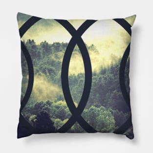 Triangle of Misty Forest Pillow