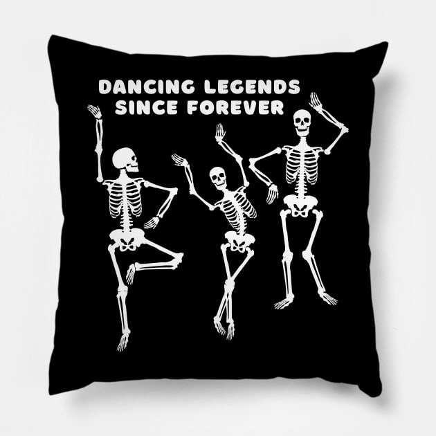 Halloween party dancing skeleton Pillow by Artist usha