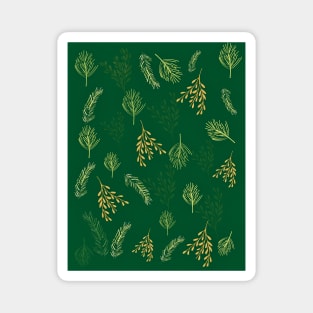 Green Festive Leaf Design for Christmas and Seasonal Holidays Magnet