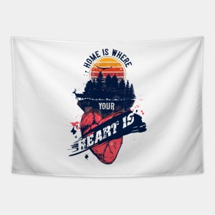 HOME IS WHERE YOUR HEART IS QUOTE CAMPING Tapestry