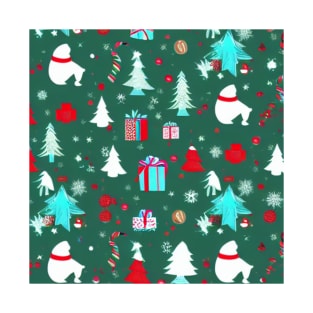 Cute Christmas Theme Holiday Pattern. T-Shirt