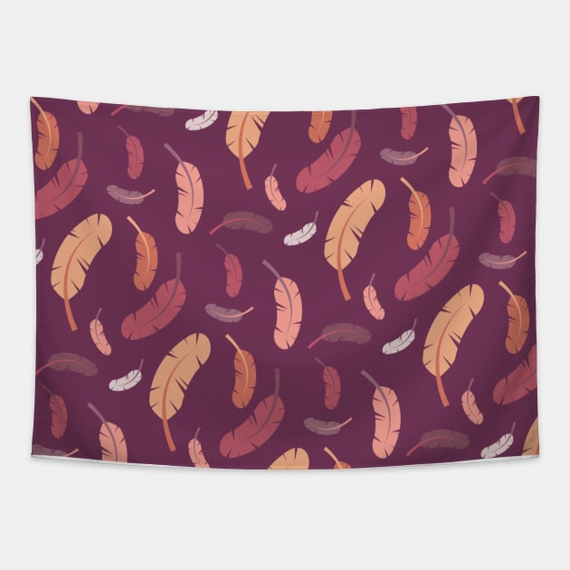 Falling Feathers Pattern Tapestry by NeonSunset