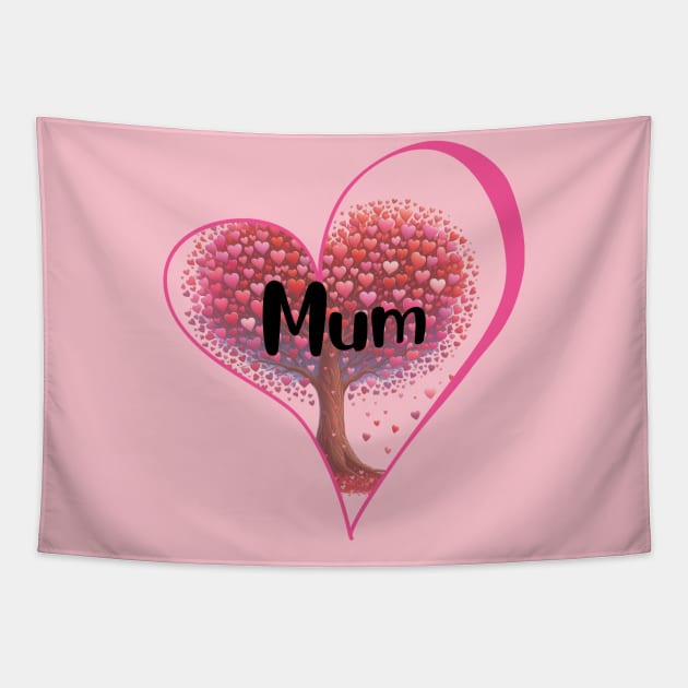 Heart for Mum design Tapestry by MamaJemDesigns