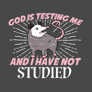 God Is Testing Me And I Have Not Studied Opossum  T-Shirt