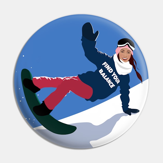 Young Woman Snowboarding illustration Pin by Lastdrop