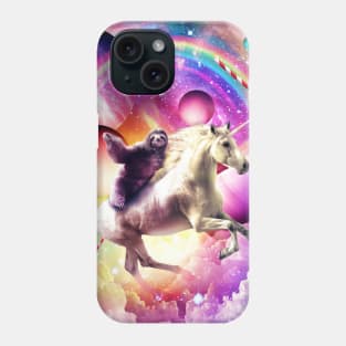 Sloth Riding Unicorn in a Magical Universe Phone Case