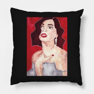 Lady on Red Pillow