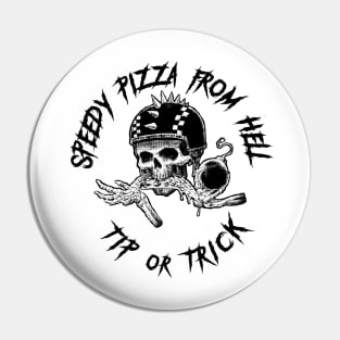 Speedy Pizza From Hell white Pin