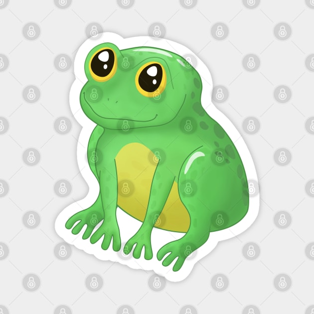 Cute Green Frog Magnet by Purrfect