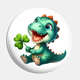 Clover Dino St Patricks Day Pin