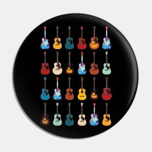 Acoustic Guitar Icons Huge Collection Pin