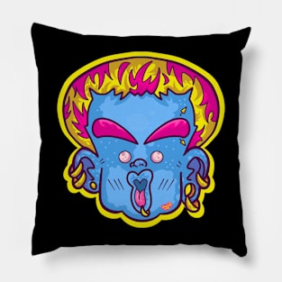 Big Head Colorful Cartoon Illustration Pillow