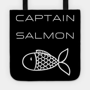 Captain Salmon Typography White Design Tote