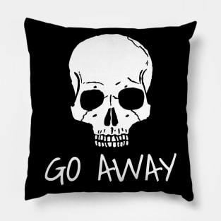 Go Away - Gothic Skull Pillow