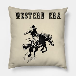 Western Era -  Cowboy on Horseback 6 Pillow